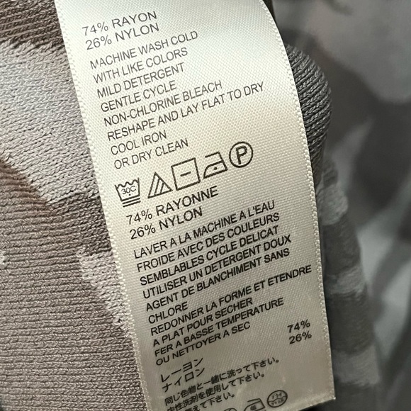 Tommy Bahama Dunbar Palms Grey Tropical Sleeveless Knit Sheath Short Dress M/M - Picture 4 of 4